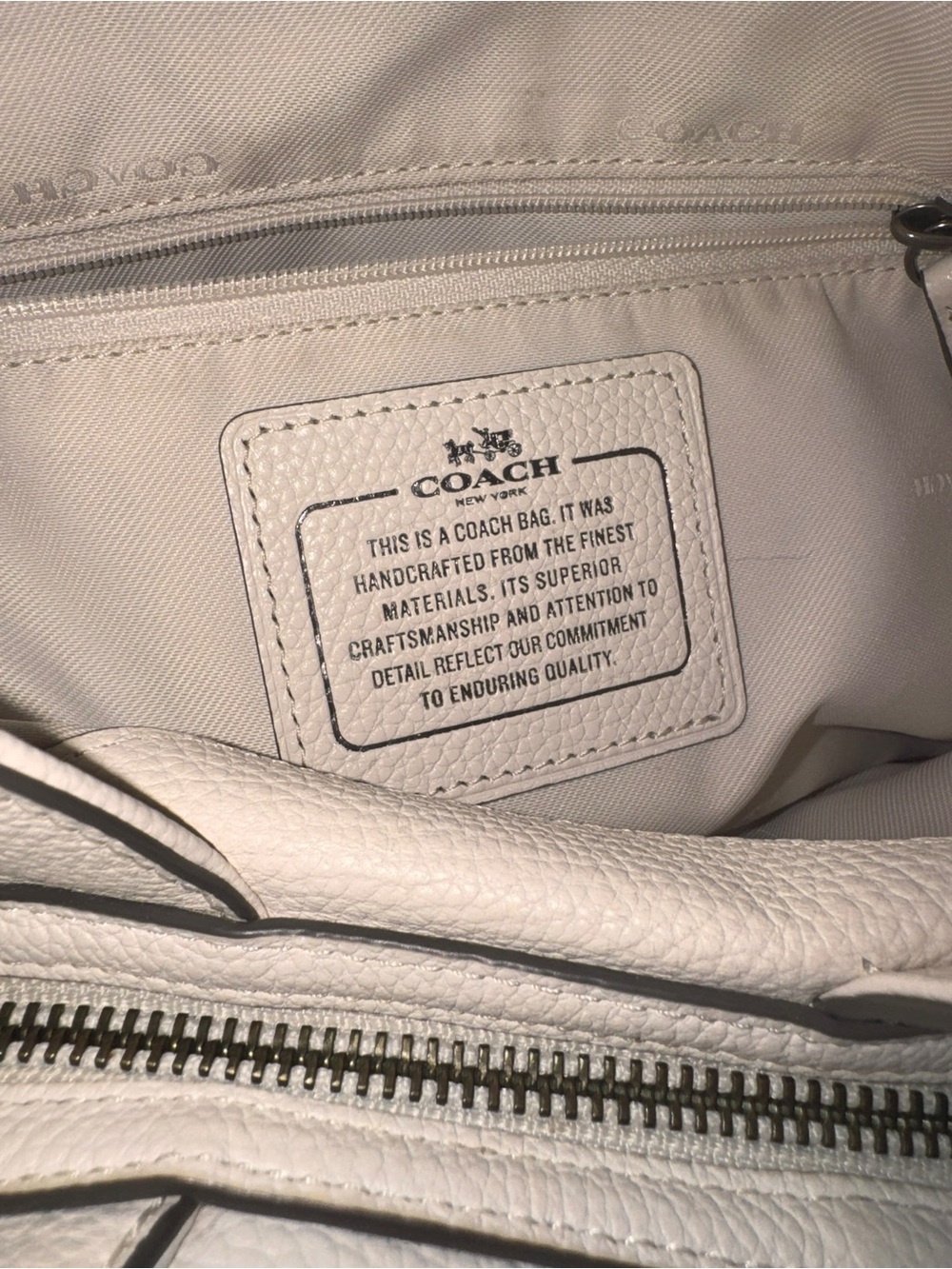 Coach Edie 31 Bandana Rivets Pebble Leather Shoulder Bag, Chalk White - Picture 10 of 13